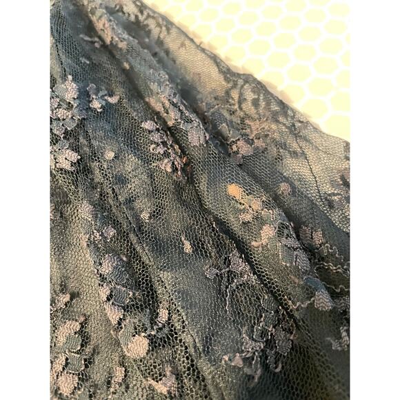 Vintage AGB Womens Dress 12 Denim Lace Contrast Strappy Stretch Whimsigoth Y2K - Picture 7 of 8